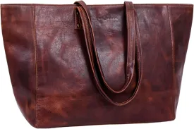 ANTONIO VALERIA Avery Leather Tote/Top Handle Shoulder Bag for Women