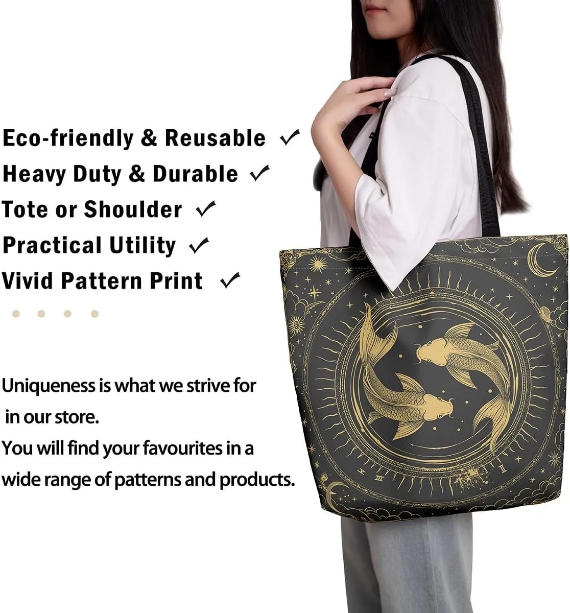 Aries Cancer Taurus Canvas Bag 12 Horoscope Astrology Canvas Tote Bag Constellation Theme Reusable Grocery