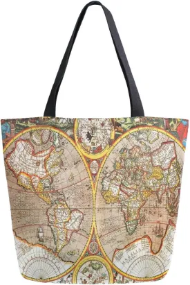 AUUXVA Large Canvas Handbag Canvas Tote Bags Purse Shoulder Shopping Bag with Zipper Pouch