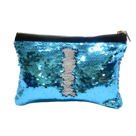 Blue Sequin cosmetic pouch - 15 x 20 cm