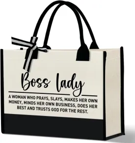 Boss Lady Tote Bags - Gifts for Women, Female Manager, Leader Birthday, Work Tote Bags