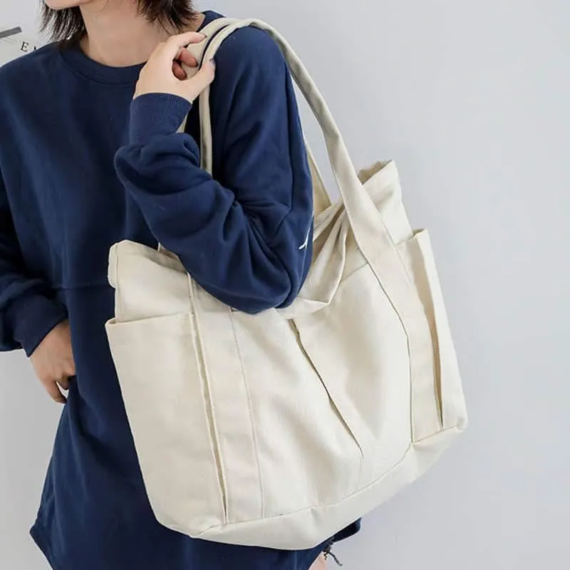 Casual large-capacity shopping bag simple one-shoulder big bag broadband tote bag