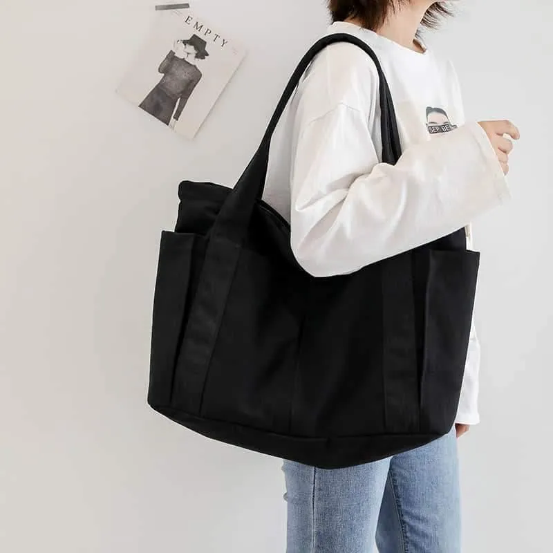 Casual large-capacity shopping bag simple one-shoulder big bag broadband tote bag