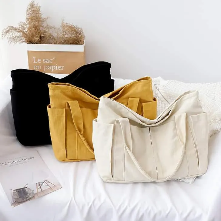 Casual large-capacity shopping bag simple one-shoulder big bag broadband tote bag