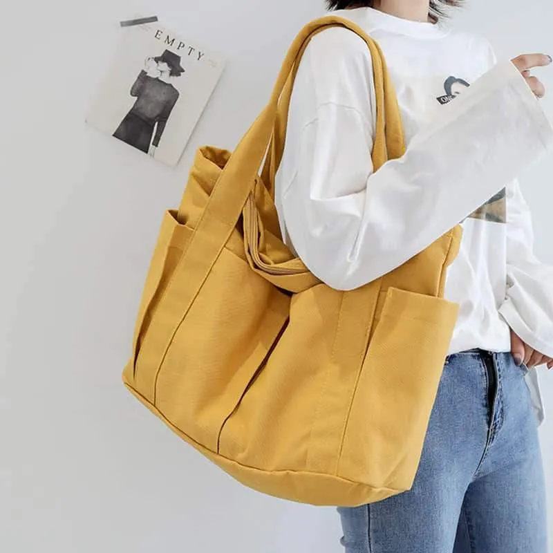 Casual large-capacity shopping bag simple one-shoulder big bag broadband tote bag