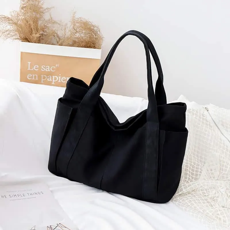 Casual large-capacity shopping bag simple one-shoulder big bag broadband tote bag