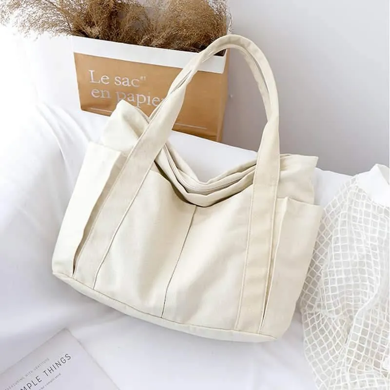 Casual large-capacity shopping bag simple one-shoulder big bag broadband tote bag