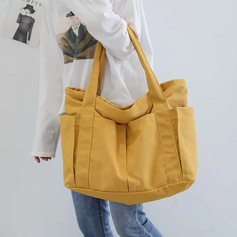 Casual large-capacity shopping bag simple one-shoulder big bag broadband tote bag