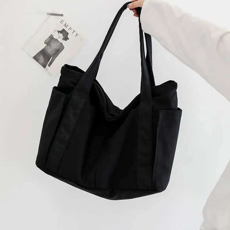 Casual large-capacity shopping bag simple one-shoulder big bag broadband tote bag