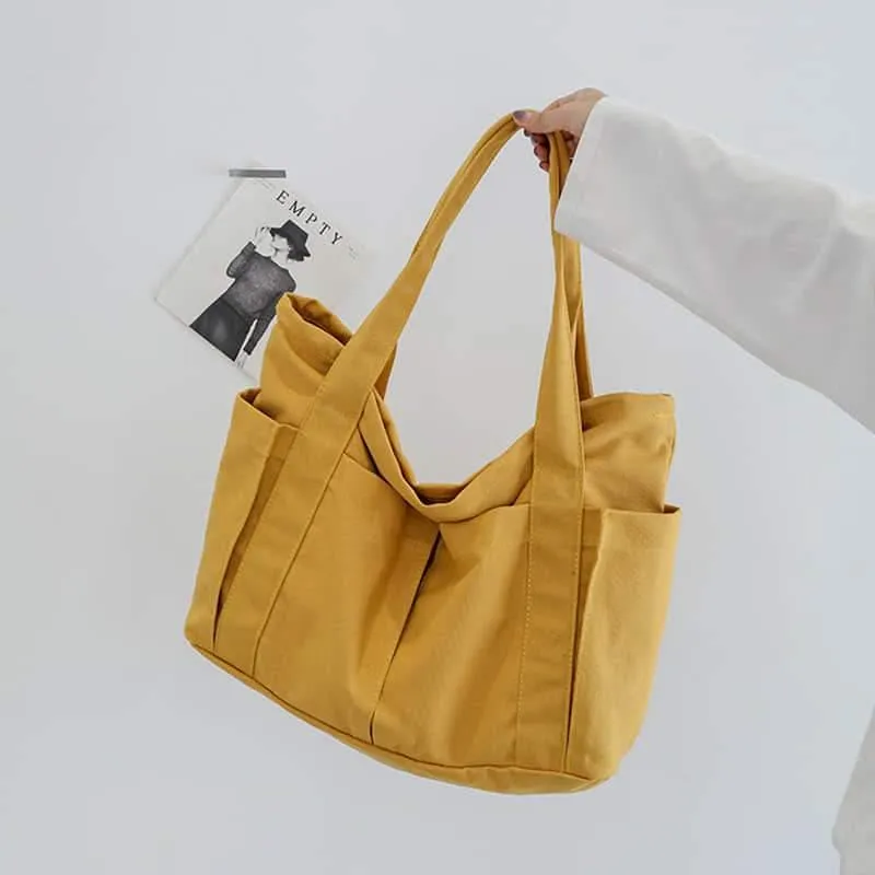 Casual large-capacity shopping bag simple one-shoulder big bag broadband tote bag