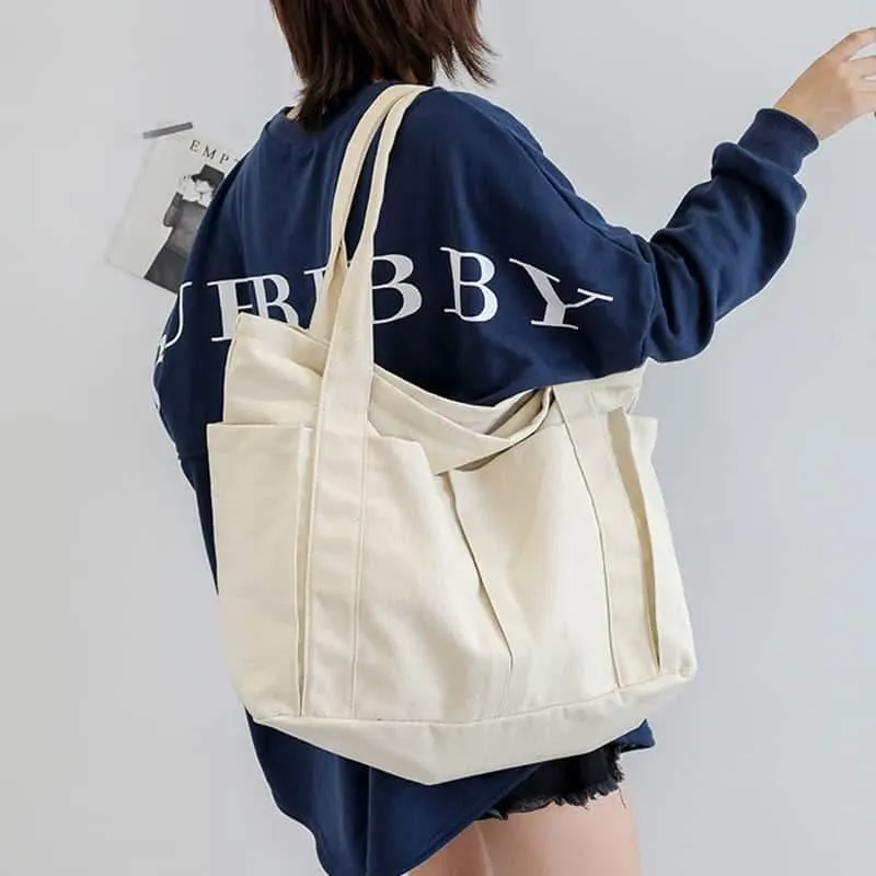 Casual large-capacity shopping bag simple one-shoulder big bag broadband tote bag