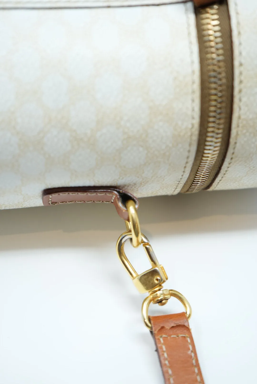 Celine White Macadam Crossbody Bag