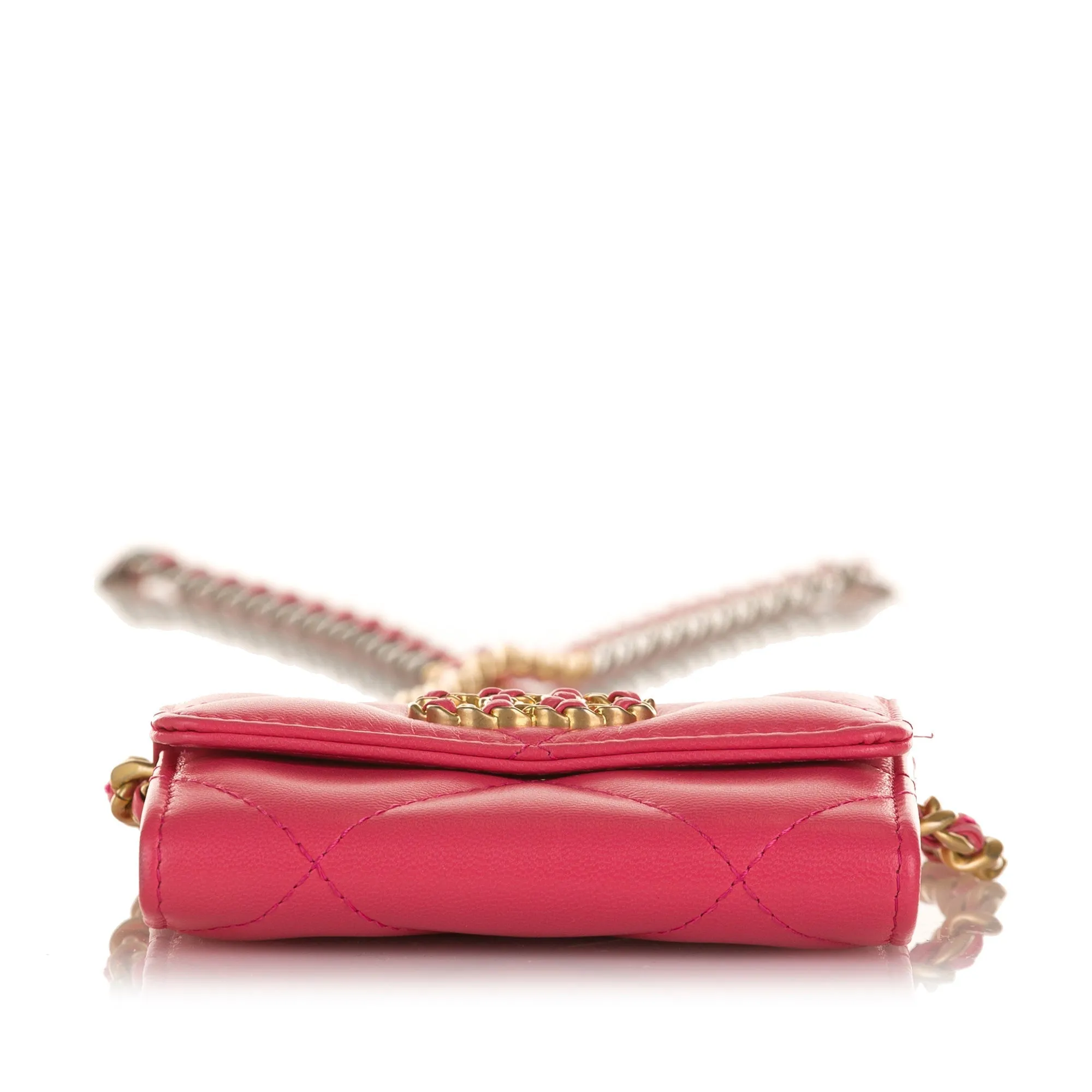 Chanel 19 WoC Pink Chevron Lambskin Gold