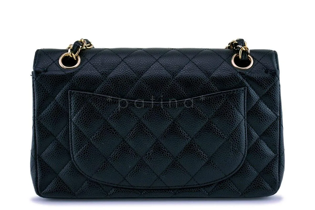 Chanel Black Caviar Small Classic Double Flap Bag 24k GHW