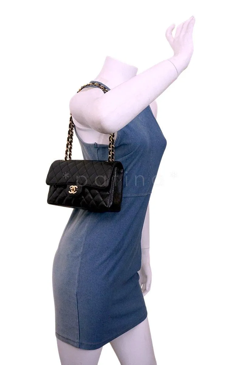 Chanel Black Caviar Small Classic Double Flap Bag 24k GHW