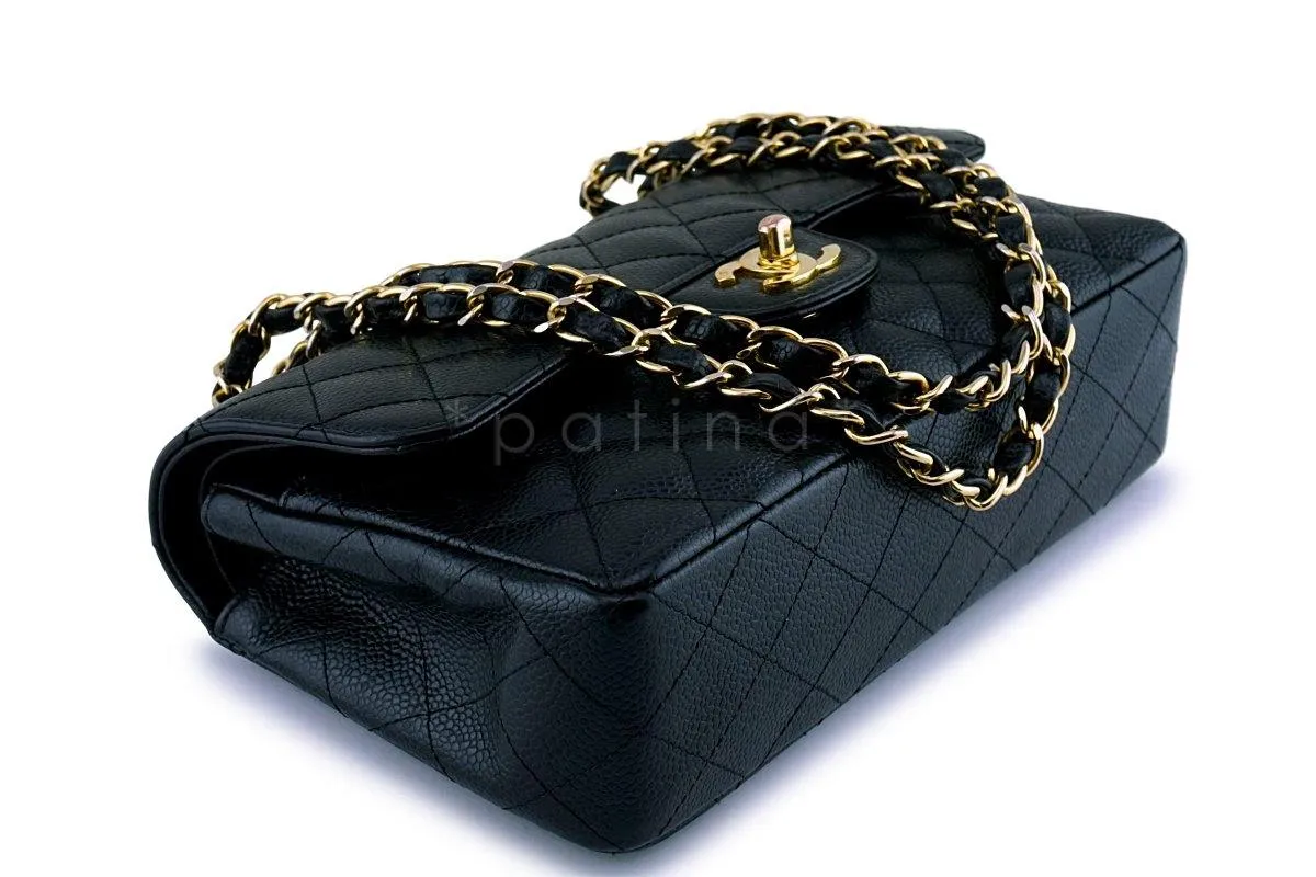 Chanel Black Caviar Small Classic Double Flap Bag 24k GHW