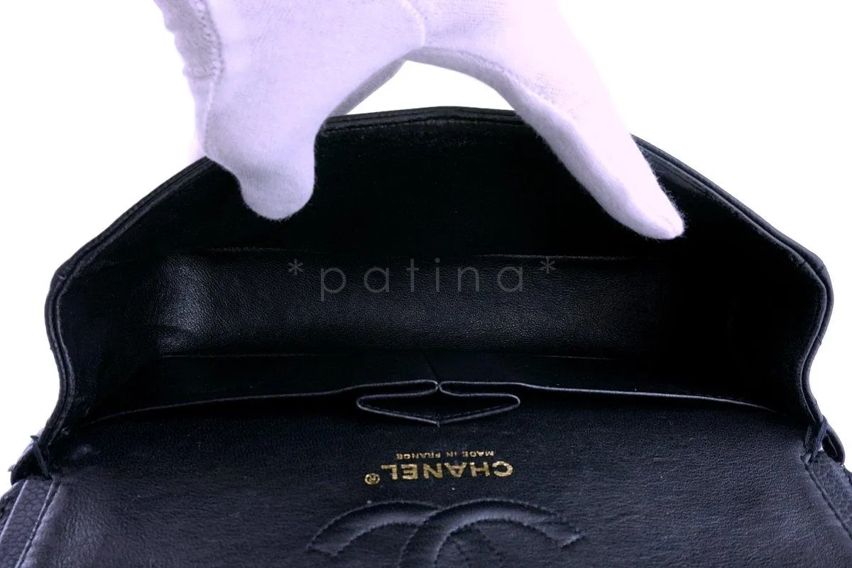 Chanel Black Caviar Small Classic Double Flap Bag 24k GHW