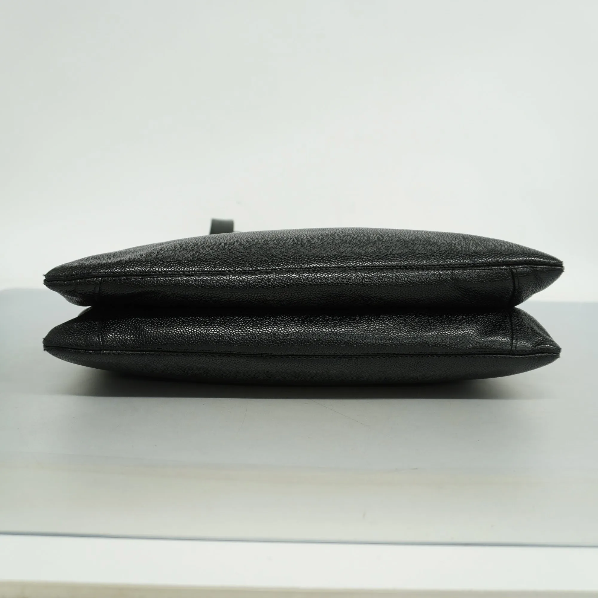 CHANEL  Matelasse Chain Shoulder Women's Caviar Leather Shoulder Bag Black