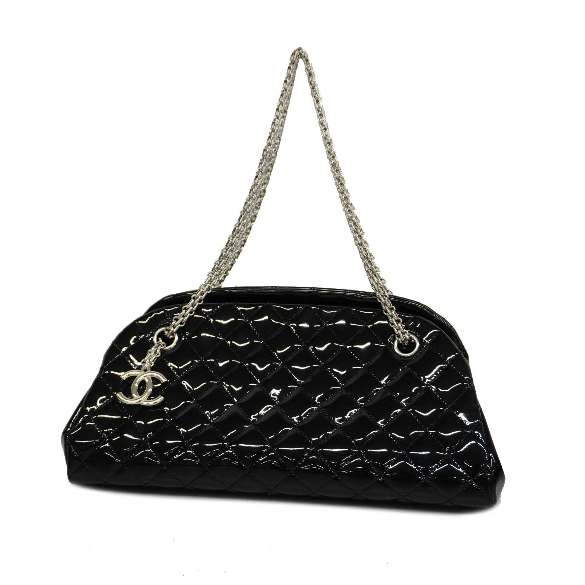 CHANEL  Matelasse Shoulder Bag Chain Shoulder Women's Patent Leather Black