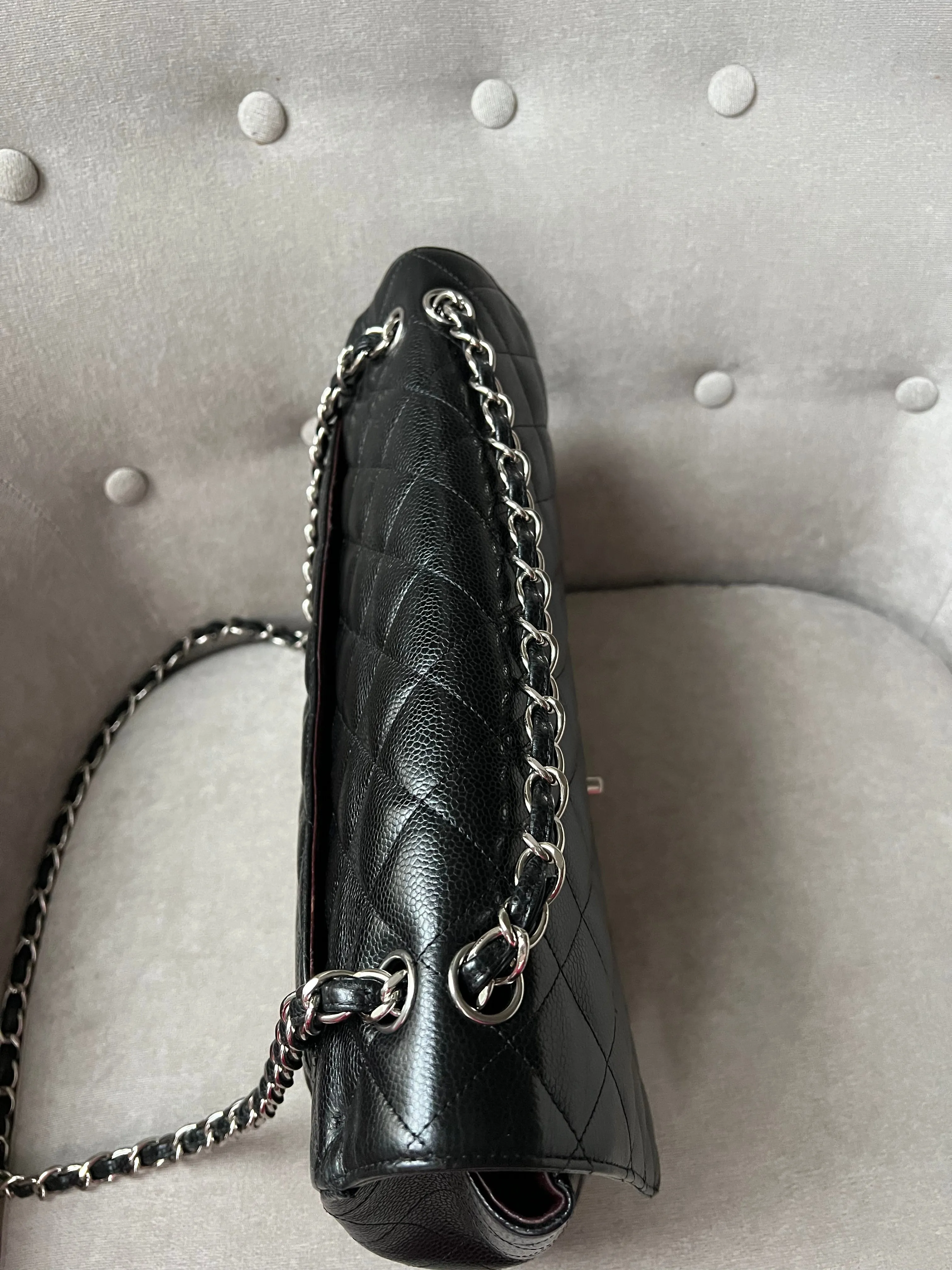 Chanel Maxi Double Flap in Black Caviar