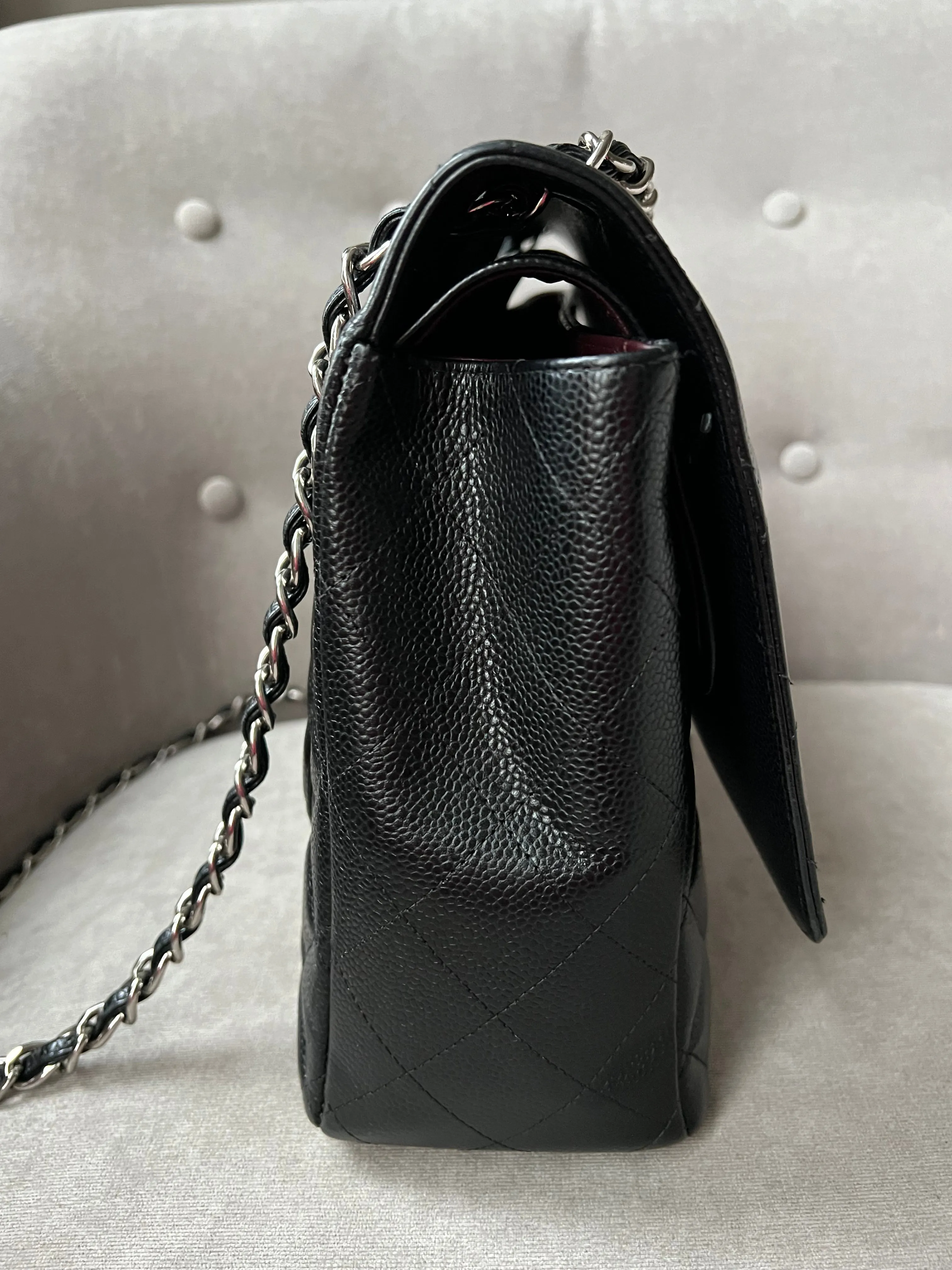 Chanel Maxi Double Flap in Black Caviar