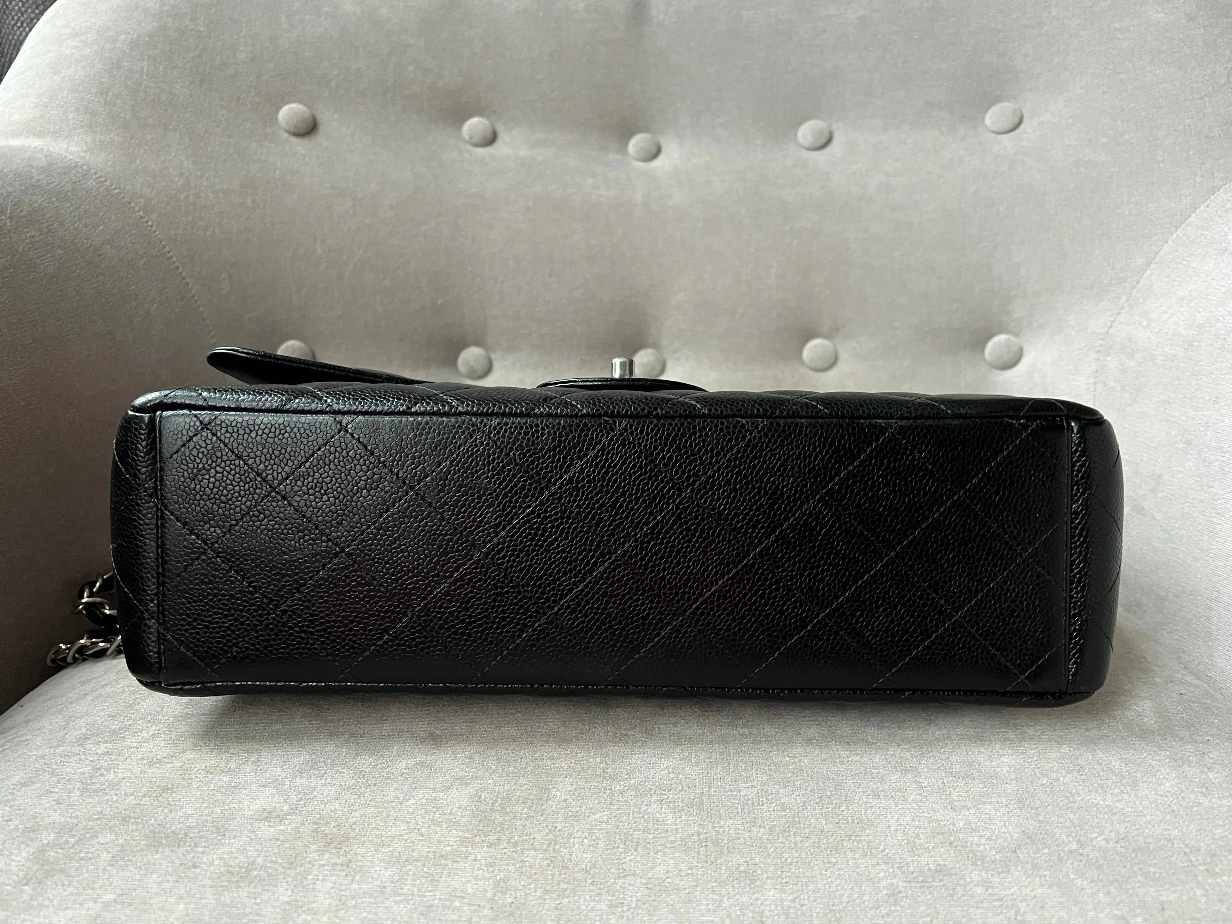Chanel Maxi Double Flap in Black Caviar