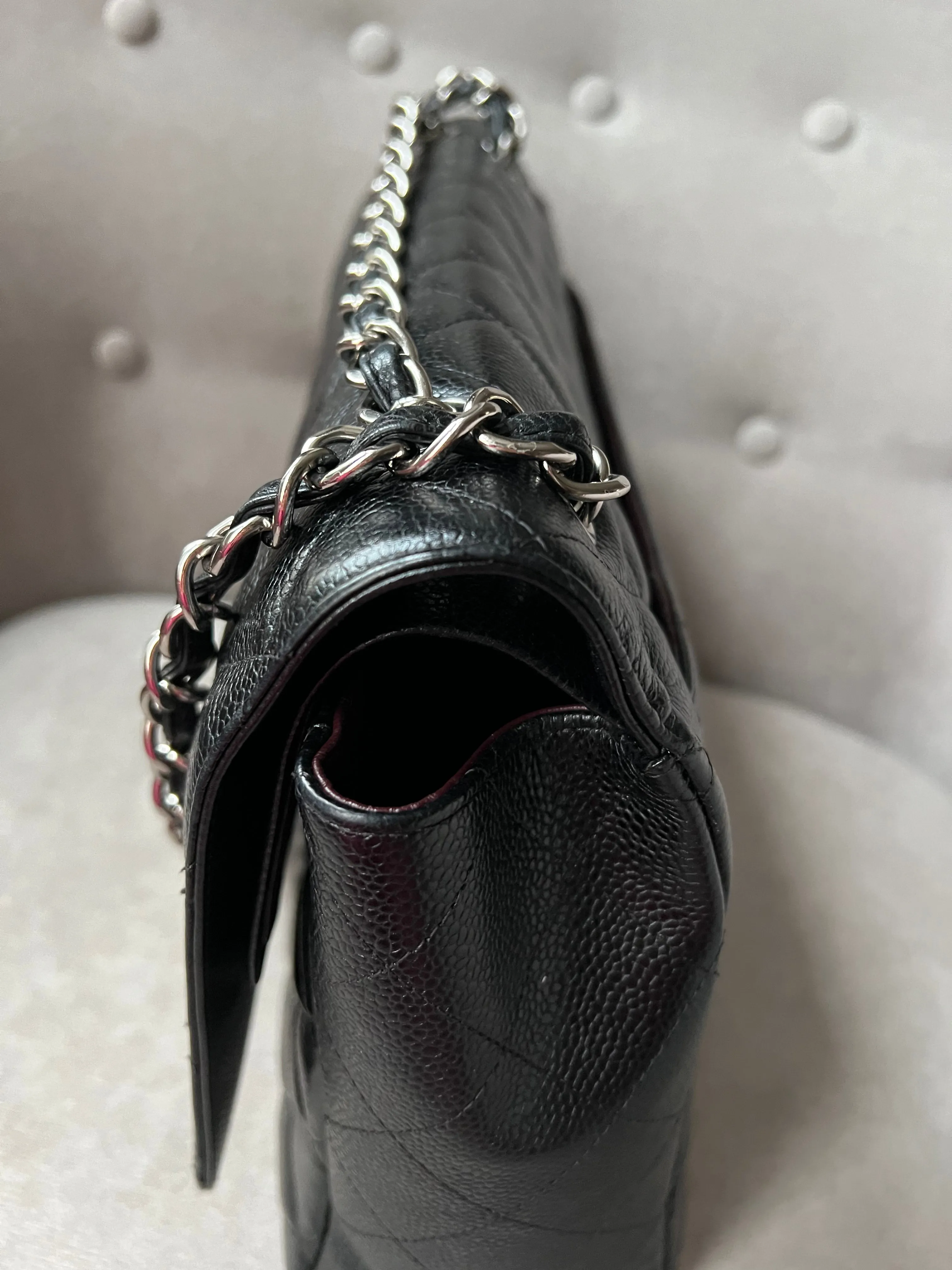 Chanel Maxi Double Flap in Black Caviar