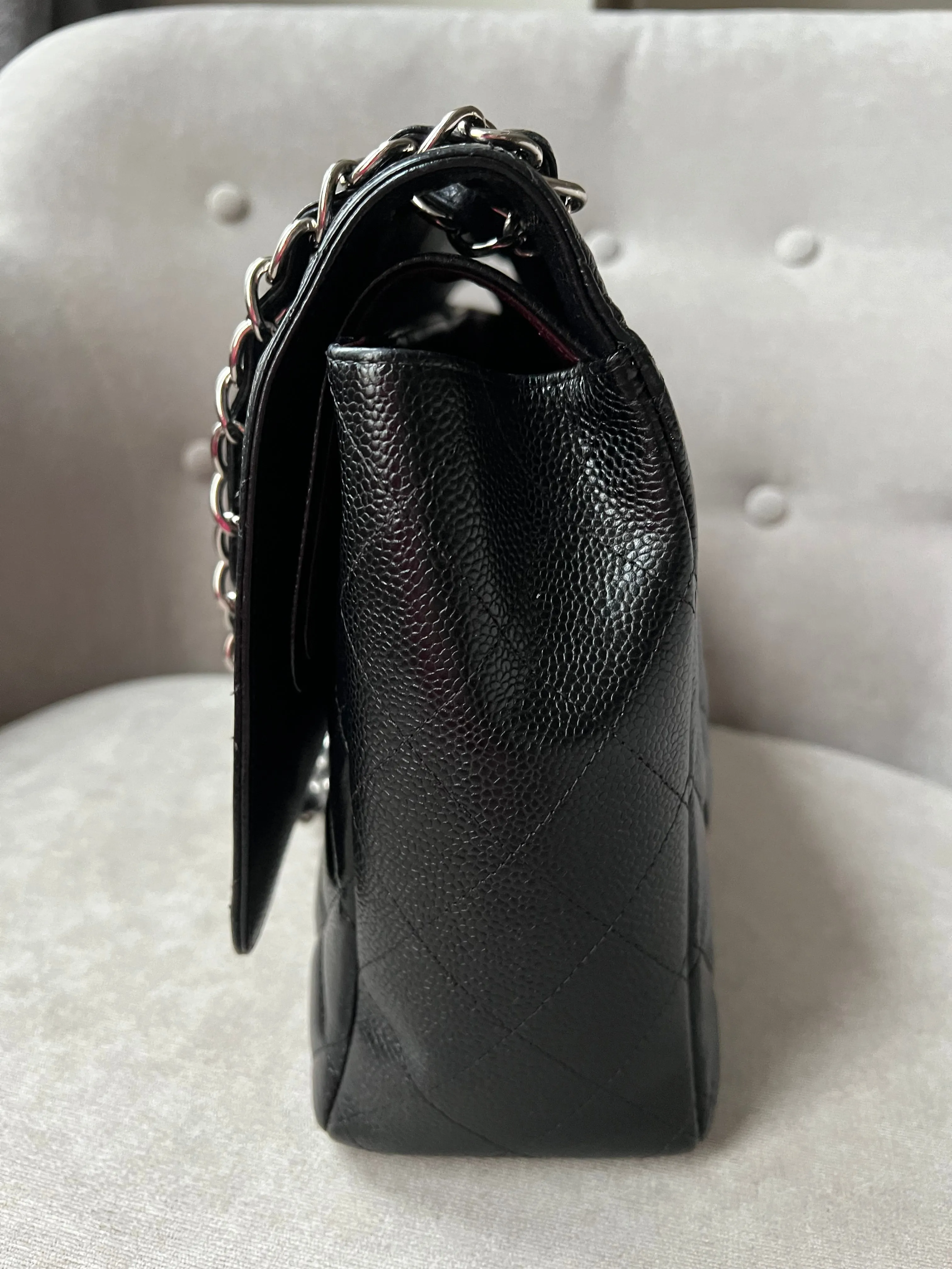 Chanel Maxi Double Flap in Black Caviar