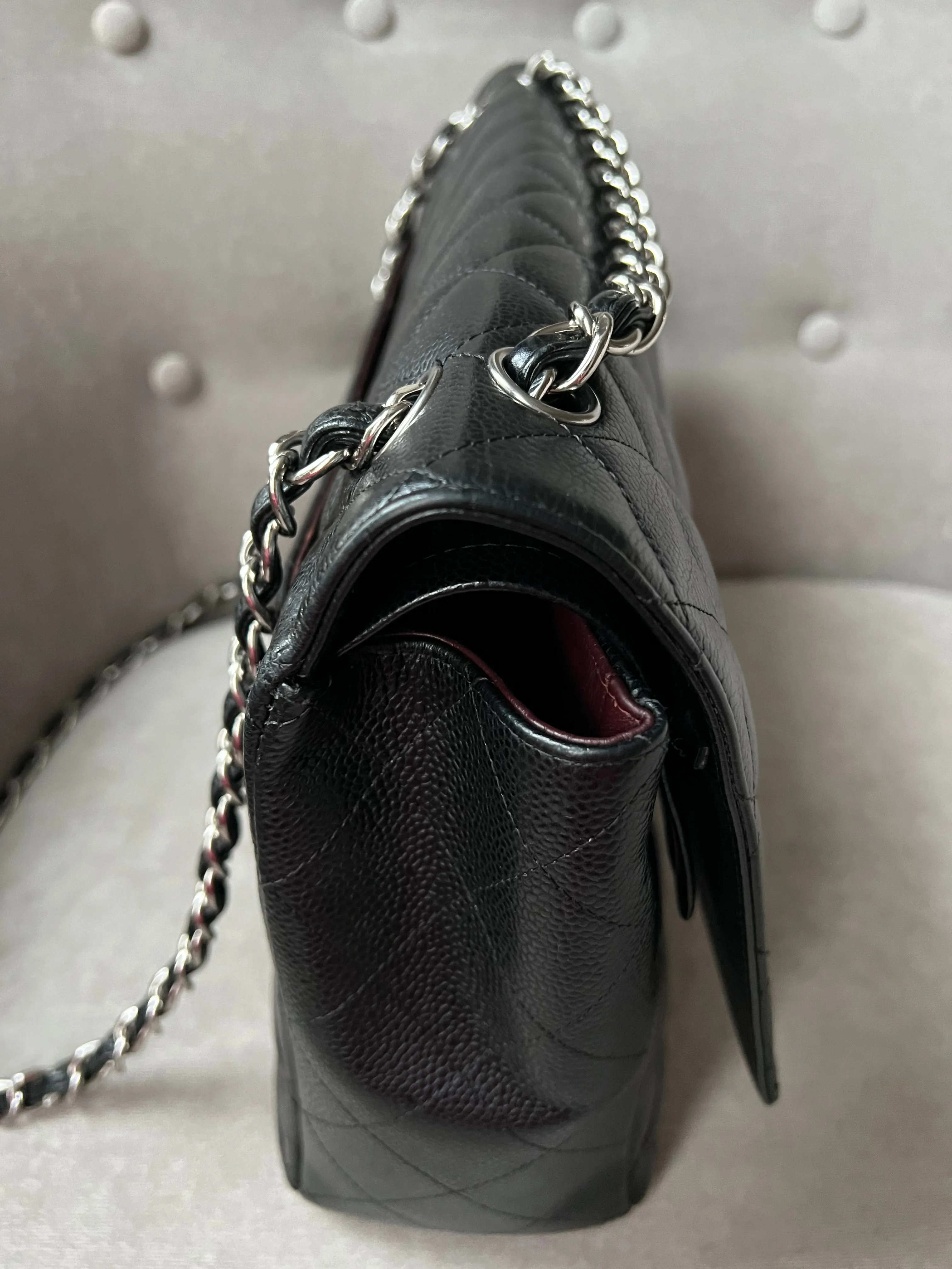 Chanel Maxi Double Flap in Black Caviar