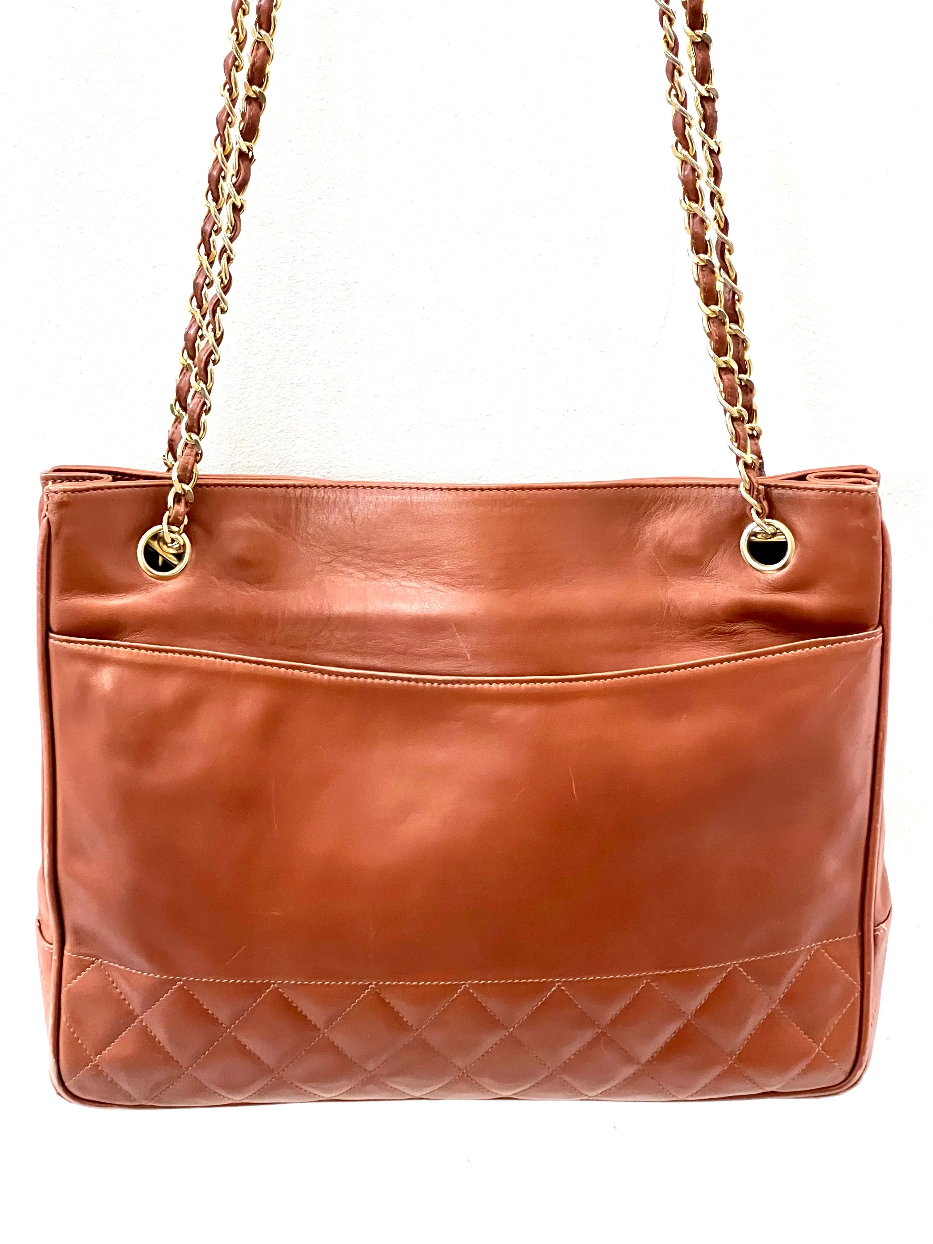 CHANEL VINTAGE MATELASSE SHOULDER CHAIN TOTE BAG