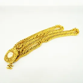 CHANELAuth  Fake Pearl Gold Hardware Women's Chain Belt Gold