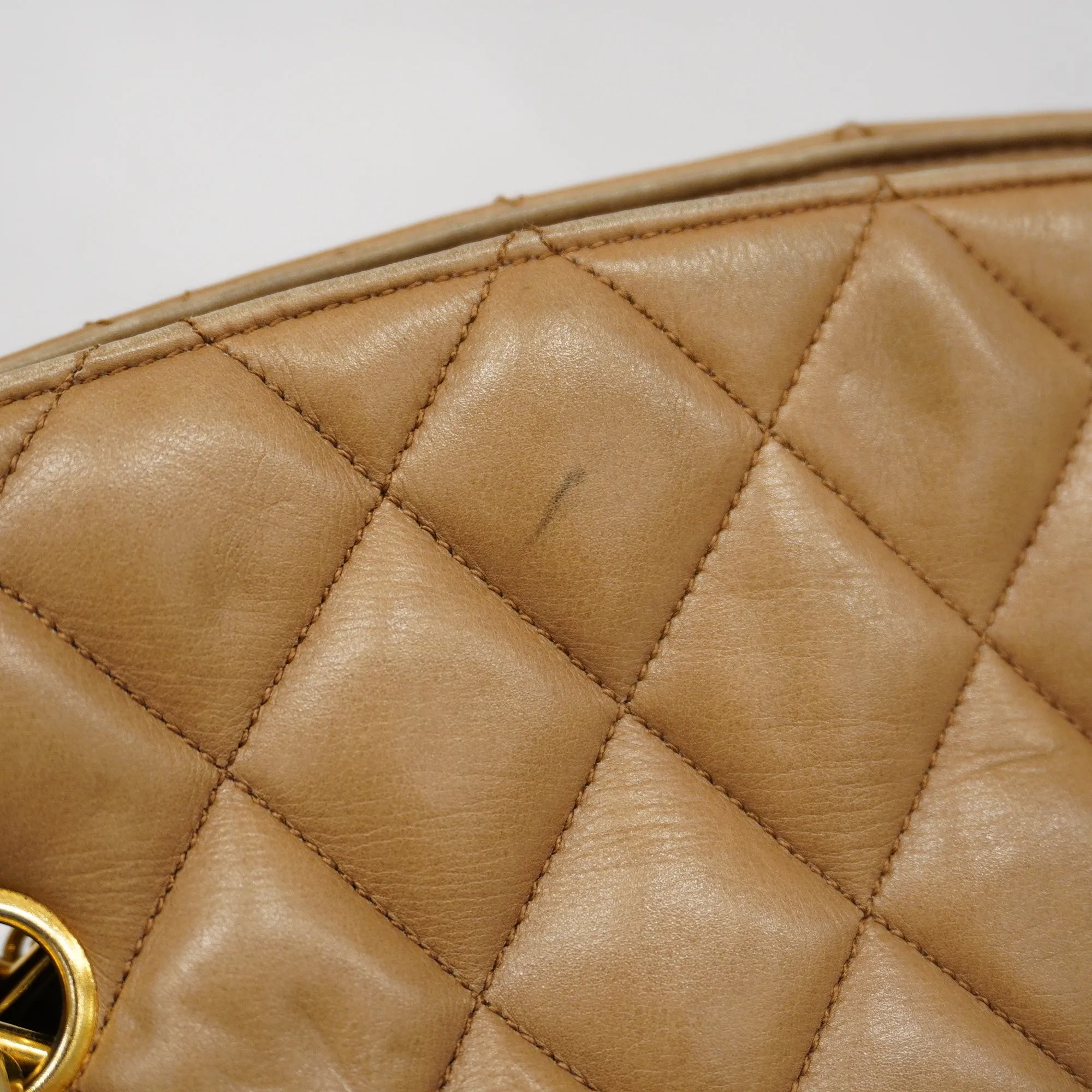 CHANELAuth  Matelasse Chain Shoulder Lambskin Women's Leather Shoulder Bag Brown