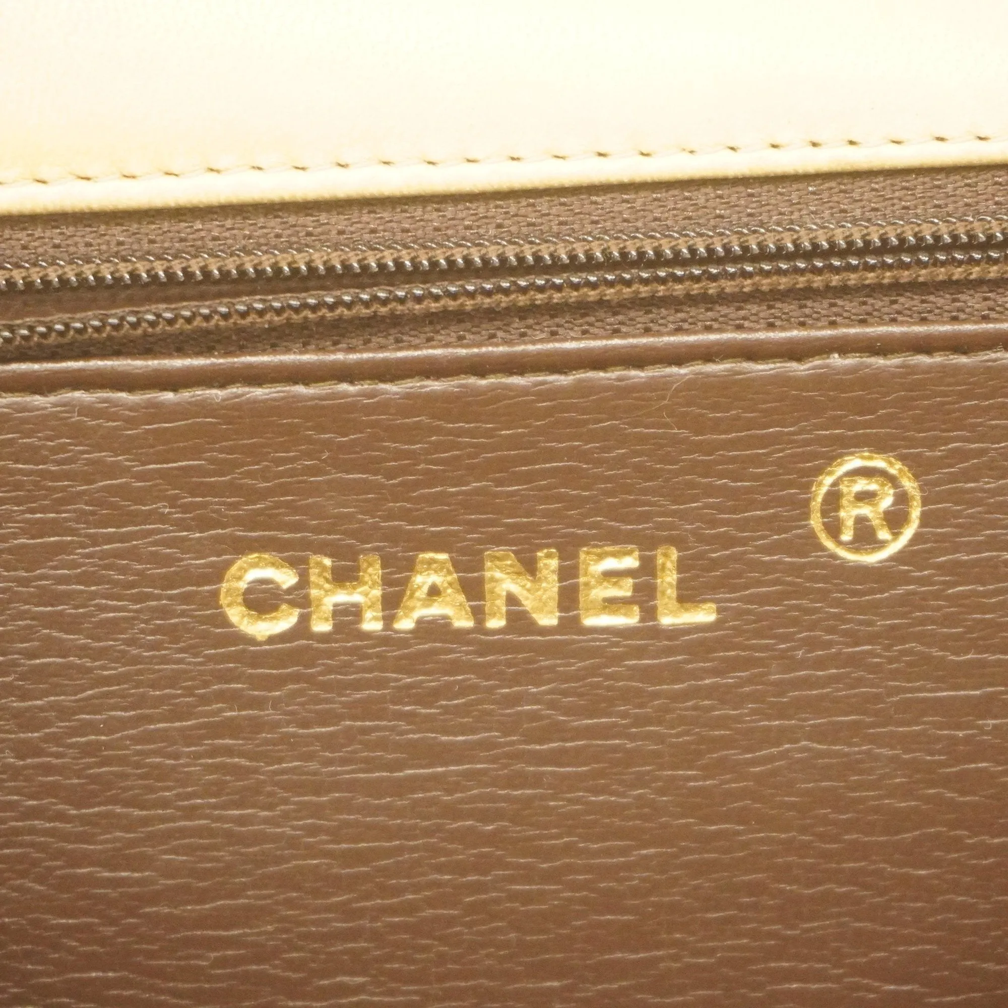 Chanelauth  Matelasse Chain Shoulder Women's Leather Shoulder Bag Beige