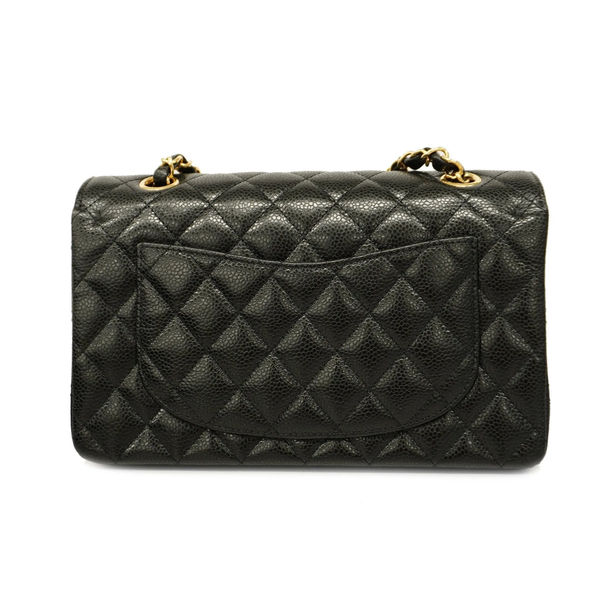 Chanelauth  Matelasse W Flap W Chain Women's Leather Shoulder Bag Black