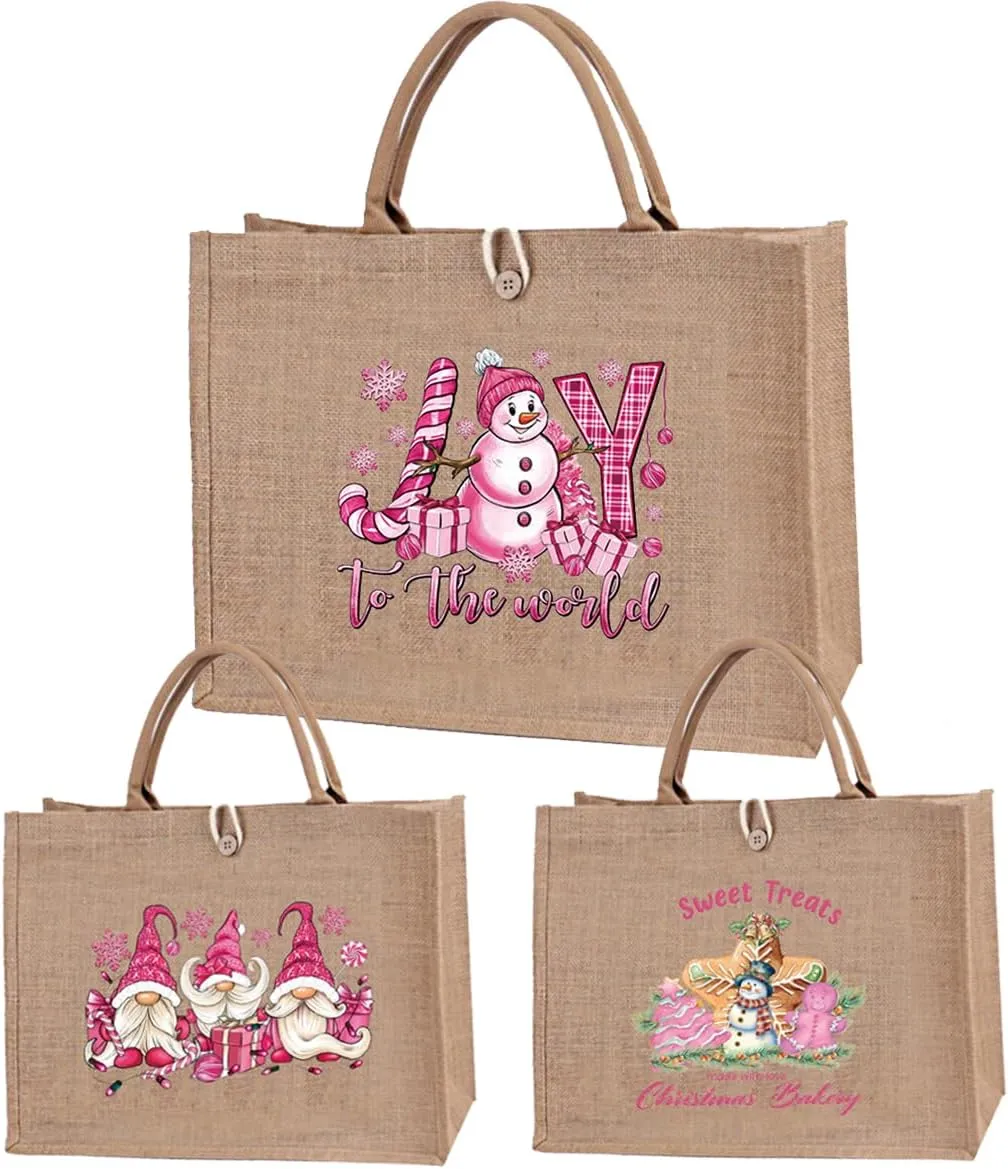 Christmas Gift Bags Reusable Large Weaving Beach Travel Tote Straw Bag for Women