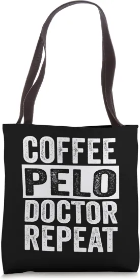 Coffee Cycle Doctor Repeat, Funny Vintage Spinning Cycling Tote Bag
