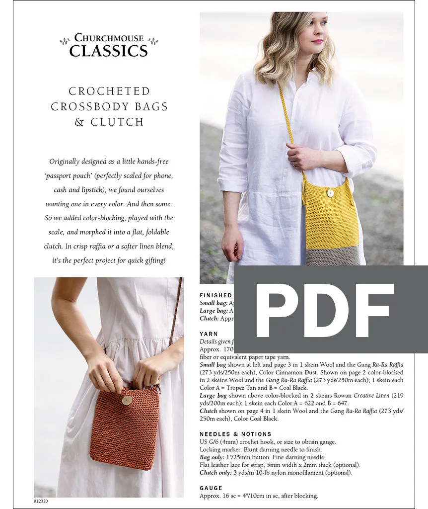 Crocheted Crossbody Bags & Clutch Using Wool and the Gang Ra-Ra Raffia