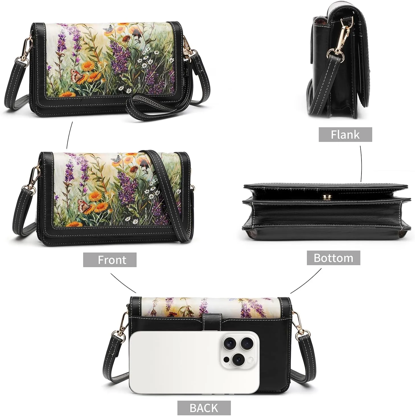 Crossbody Bags For Women Wristlet Wallet Phone Purse Shoulder handbags Multi-Function Small RFID Clutch Card Holder