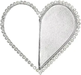 Cute Mini Heart Shape Evening Clutch Bag, Rhinestone Diamond Frame Wedding Party Purse Handbag for Women