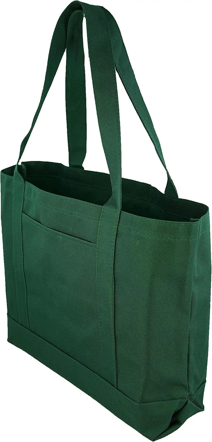 Daily Tote with Shoulder Length Handles and Outside Pocket