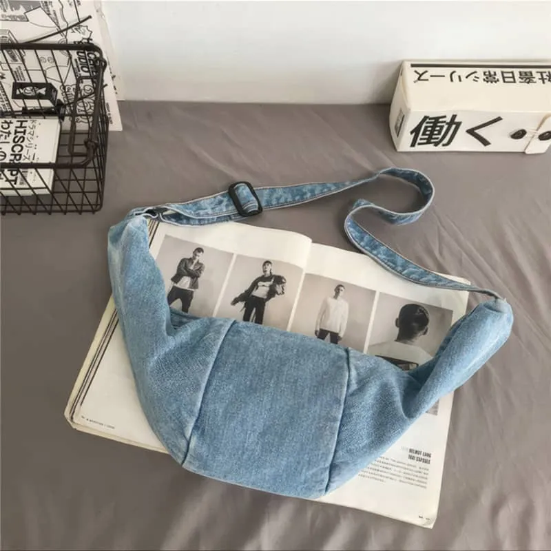 Denim chest bag simple shoulder bag