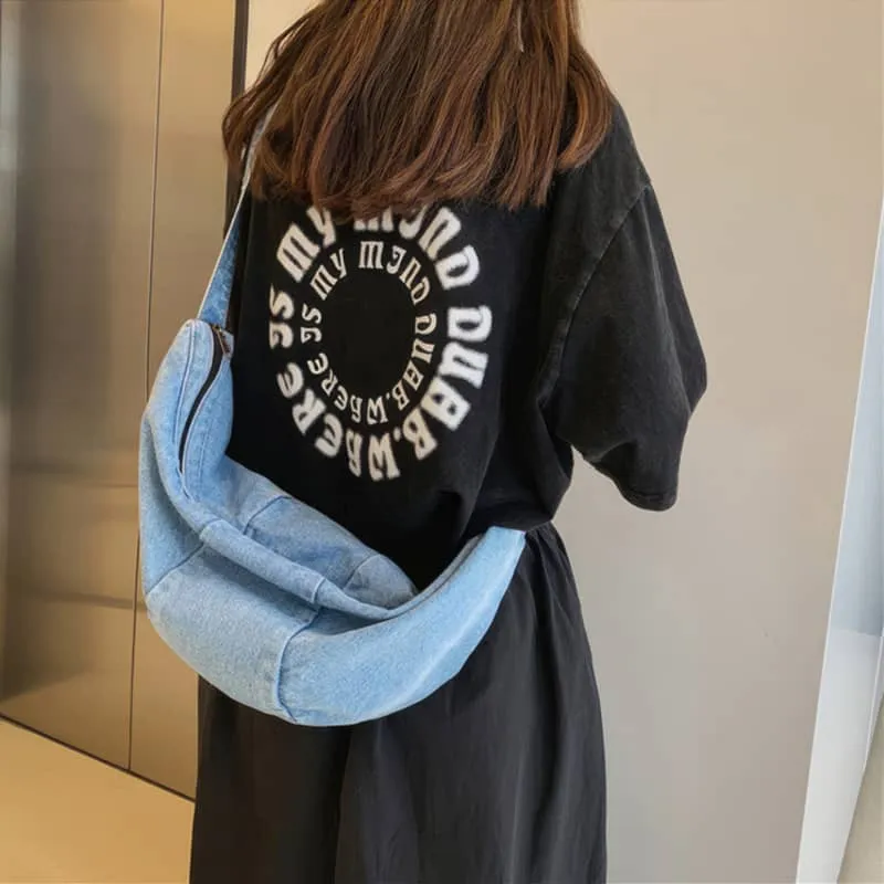 Denim chest bag simple shoulder bag