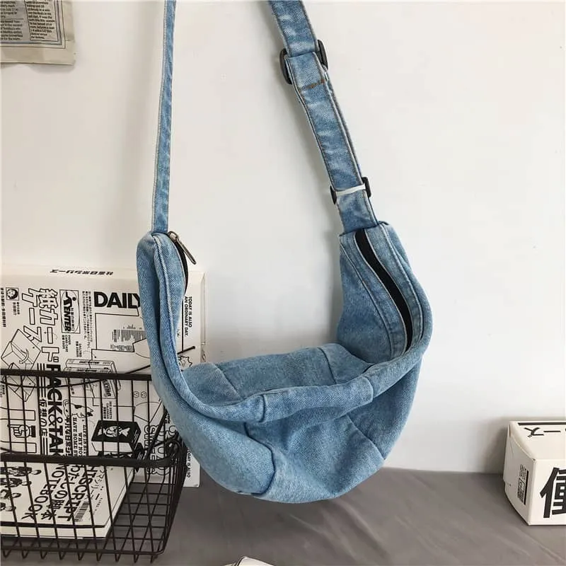 Denim chest bag simple shoulder bag