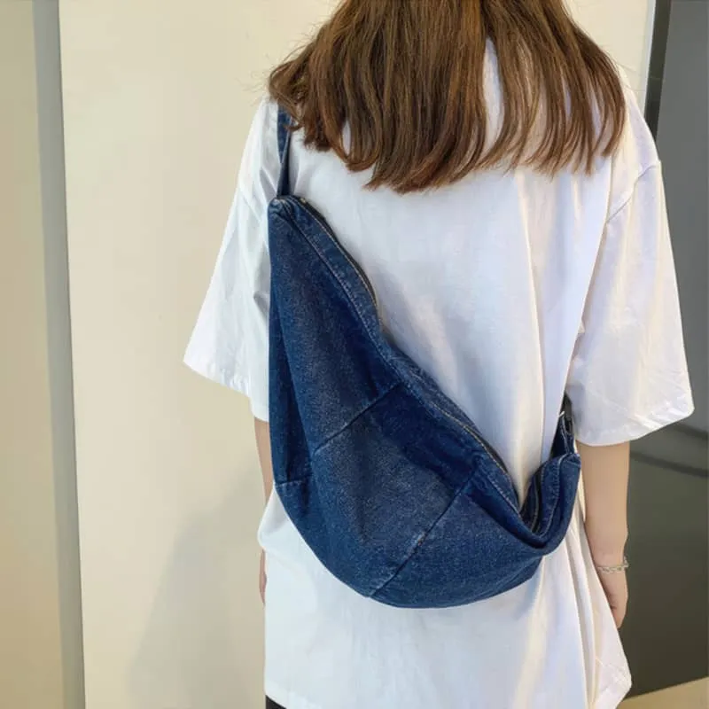 Denim chest bag simple shoulder bag