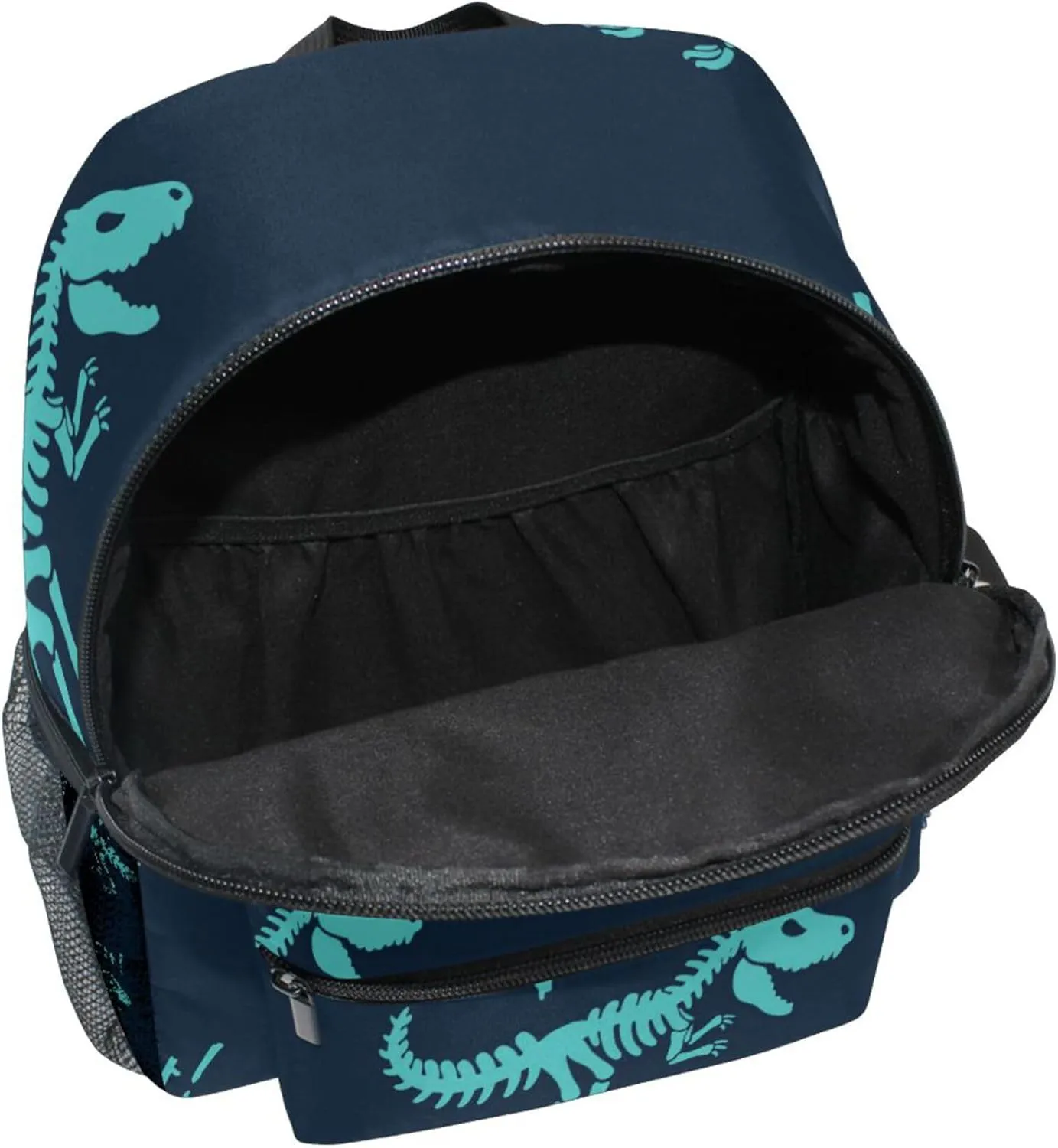 Fisyme Dinosaurs Skeletons Blue Toddler Backpack School Bag Kids Daypack for Kindergarten Preschool Nursery Girls Boys, S
