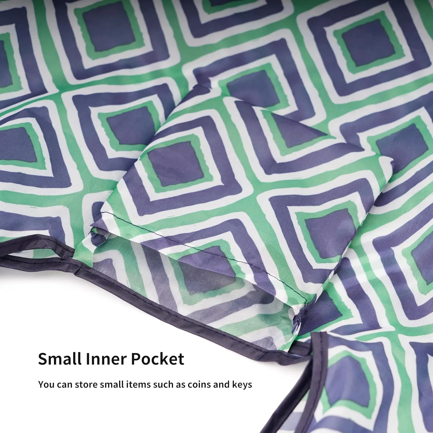 Foldable Reusable Shopping Grocery Bags, Lightweight, Washable, Cute Packable Polyester Tote Bag