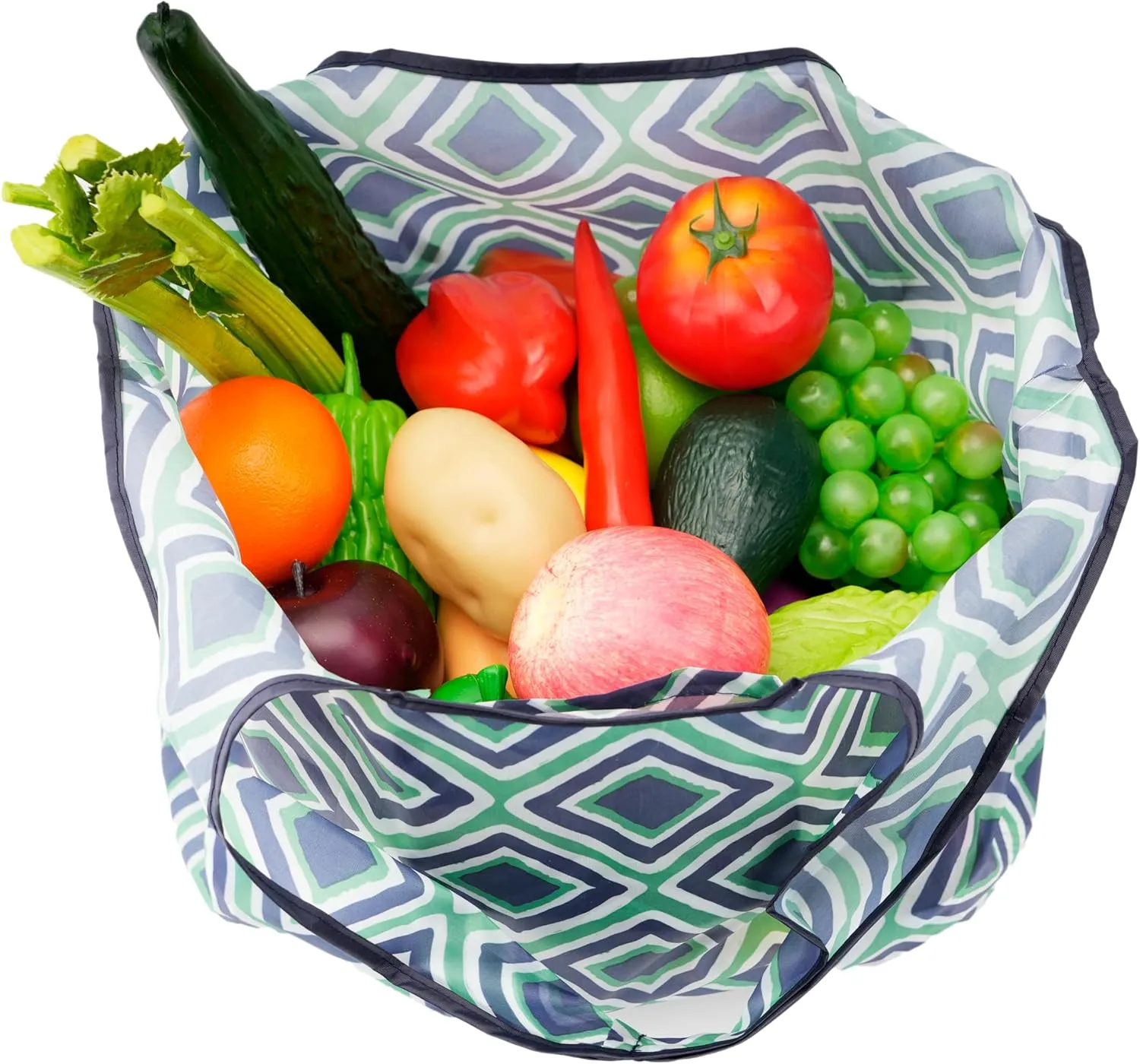 Foldable Reusable Shopping Grocery Bags, Lightweight, Washable, Cute Packable Polyester Tote Bag