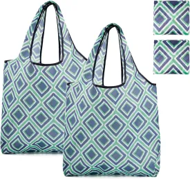 Foldable Reusable Shopping Grocery Bags, Lightweight, Washable, Cute Packable Polyester Tote Bag