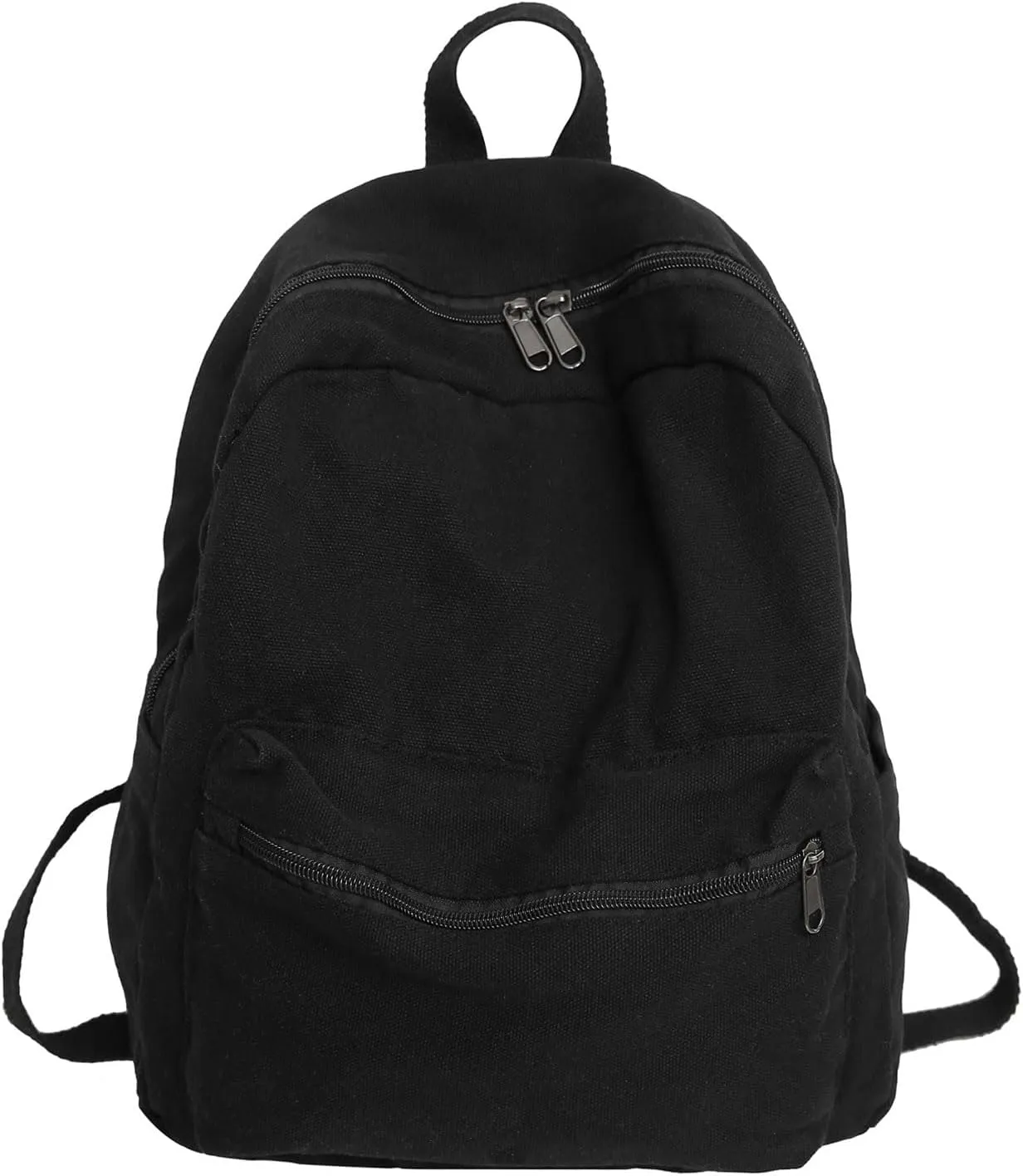 GAXOS Mini Backpack Purse for Women Canvas Cute Small Backpack Purse for Girls Aesthetic Vintage Travel Backpack Black