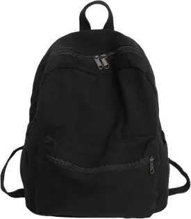 GAXOS Mini Backpack Purse for Women Canvas Cute Small Backpack Purse for Girls Aesthetic Vintage Travel Backpack Black